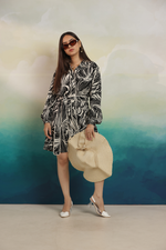 Load image into Gallery viewer, Monochrome Muse Shirt Dress