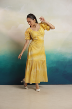 Load image into Gallery viewer, Daisy Check Midi Dress