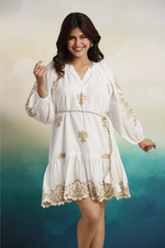 Load image into Gallery viewer, IVORY BLOOM MINI DRESS