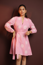 Load image into Gallery viewer, PETAL BLUSH MINI DRESS