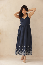 Load image into Gallery viewer, NAVY MUSE MAXI DRESS
