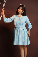 Load image into Gallery viewer, Sky Bloom Mini Dress