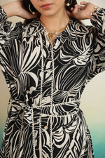 Load image into Gallery viewer, Monochrome Muse Shirt Dress