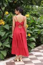 Load image into Gallery viewer, ELIANA LAYERED MAXI DRESS - red