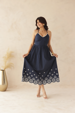 Load image into Gallery viewer, NAVY MUSE MAXI DRESS