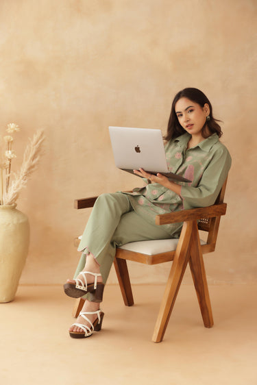 Garden Melody Co-ord Set-Green