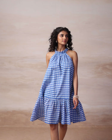 Blue Gingham Breeze Dress
