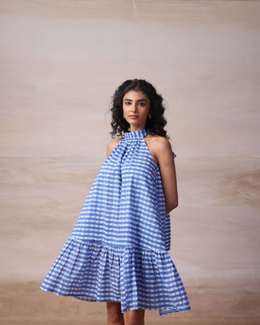 Blue Gingham Breeze Dress