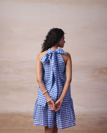 Blue Gingham Breeze Dress
