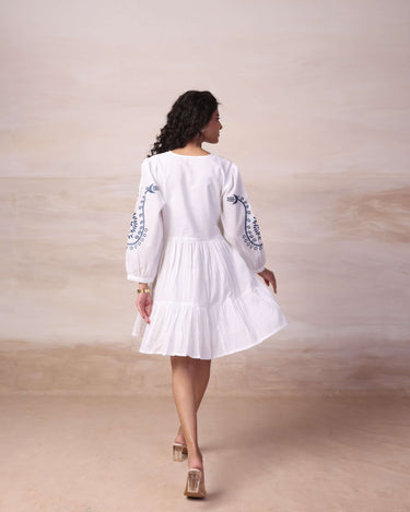 Azure Petal Mini Dress