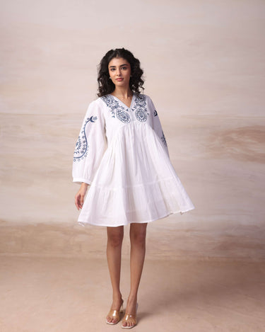 Azure Petal Mini Dress