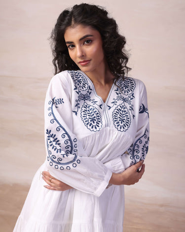 Azure Petal Mini Dress