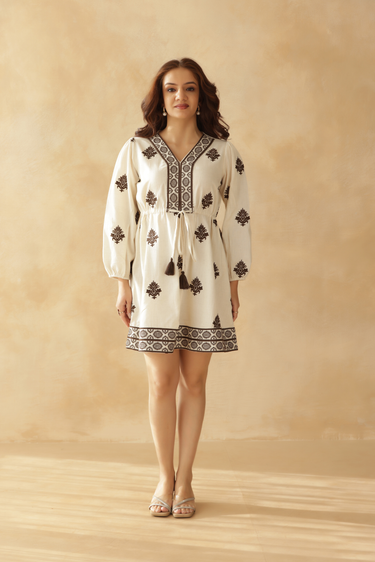 Rustic Ivory Mini Dress