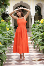 Load image into Gallery viewer, ELIANA LAYERED MAXI DRESS - Orange

