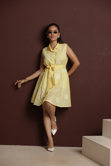 LEMON CHARM MINI DRESS