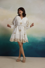 Load image into Gallery viewer, IVORY BLOOM MINI DRESS
