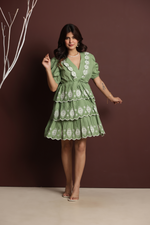 Load image into Gallery viewer, Meadow Mist Ruffle Dress
