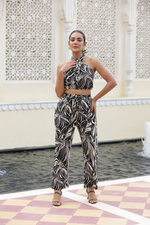 Load image into Gallery viewer, BLACK TROPICAL CO-ORD SET
