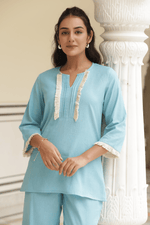 Load image into Gallery viewer, Blue Essence Cotton Cord-Set
