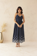 Load image into Gallery viewer, NAVY MUSE MAXI DRESS
