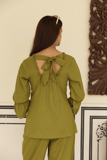 Olive Aura Cotton Cord-Set