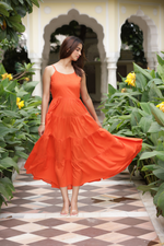 Load image into Gallery viewer, ELIANA LAYERED MAXI DRESS - Orange
