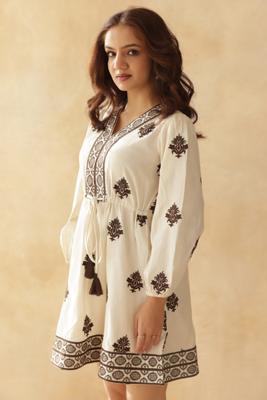 Rustic Ivory Mini Dress