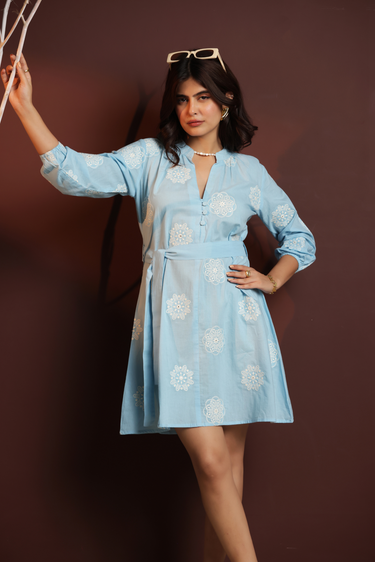 Sky Bloom Mini Dress