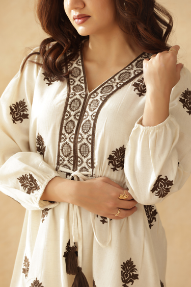 Rustic Ivory Mini Dress