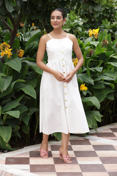 IVORY AURA MIDI DRESS