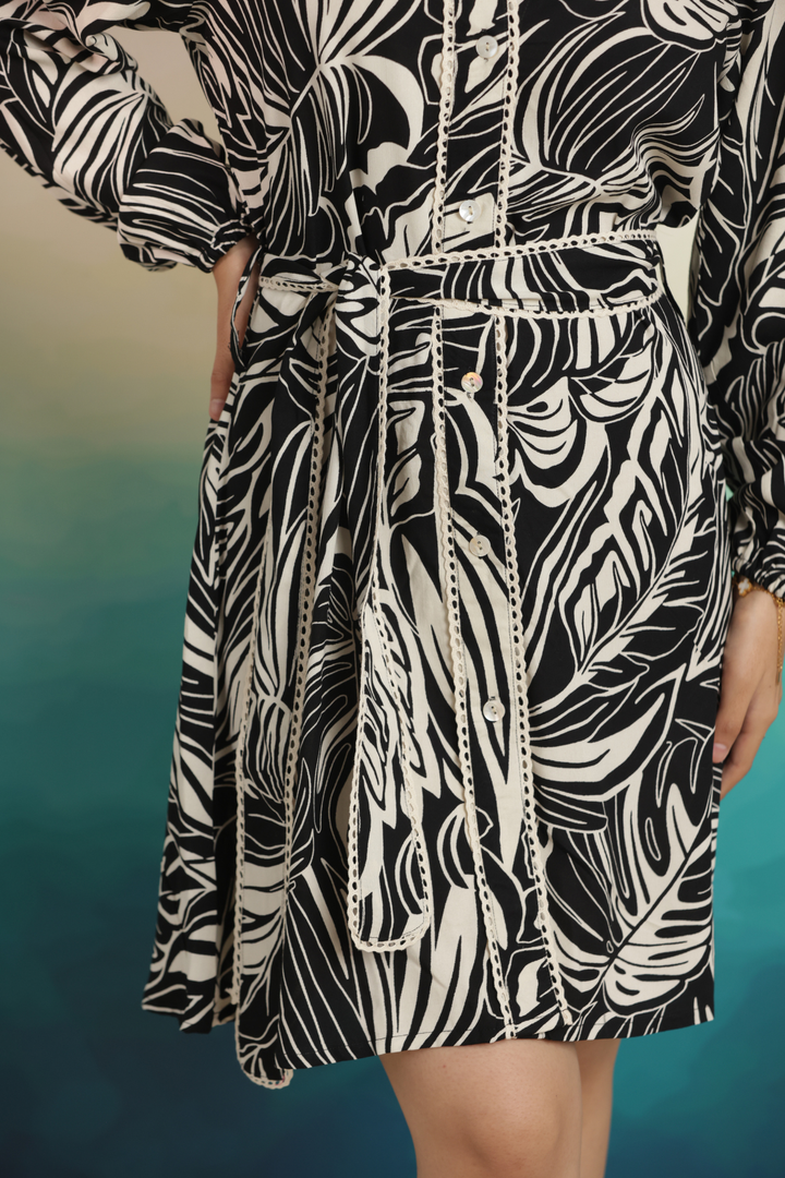 Monochrome Muse Shirt Dress