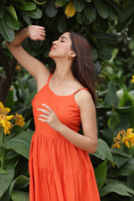 Load image into Gallery viewer, ELIANA LAYERED MAXI DRESS - Orange
