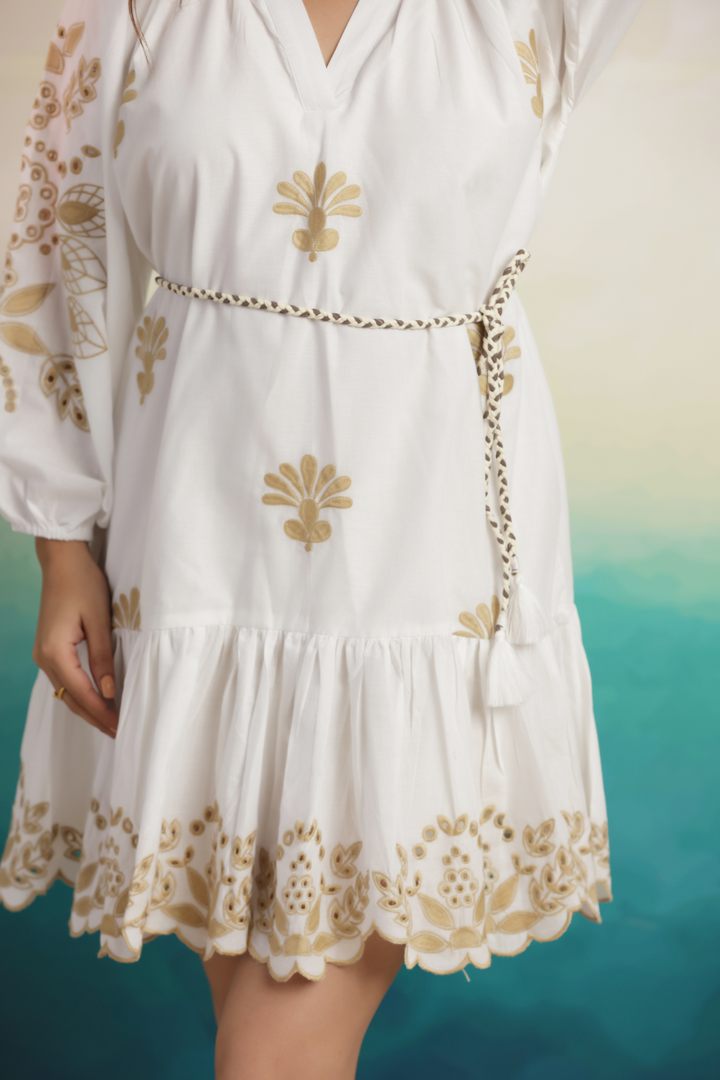 IVORY BLOOM MINI DRESS