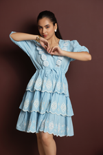 Load image into Gallery viewer, Ocean Breeze Ruffle Dress
