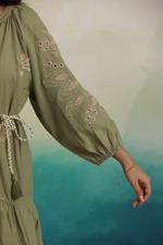 Load image into Gallery viewer, OLIVE PETAL MINI DRESS
