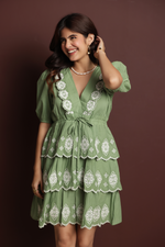 Load image into Gallery viewer, Meadow Mist Ruffle Dress
