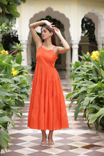 Load image into Gallery viewer, ELIANA LAYERED MAXI DRESS - Orange
