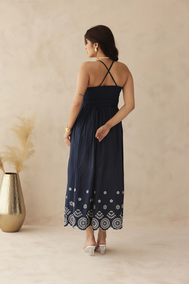 NAVY MUSE MAXI DRESS