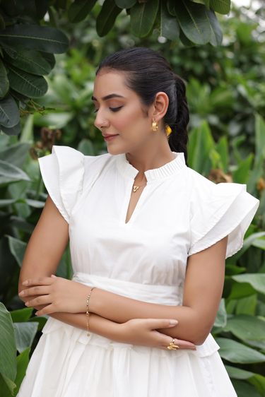 IVORY LAYERED MINI DRESS