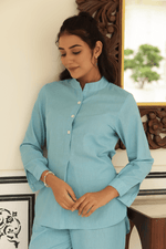 Load image into Gallery viewer, Blue Haven Cotton CO-ORD SET
